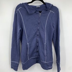 Head womens medium hoodie athletic jacket thumb holes metallic thread hood